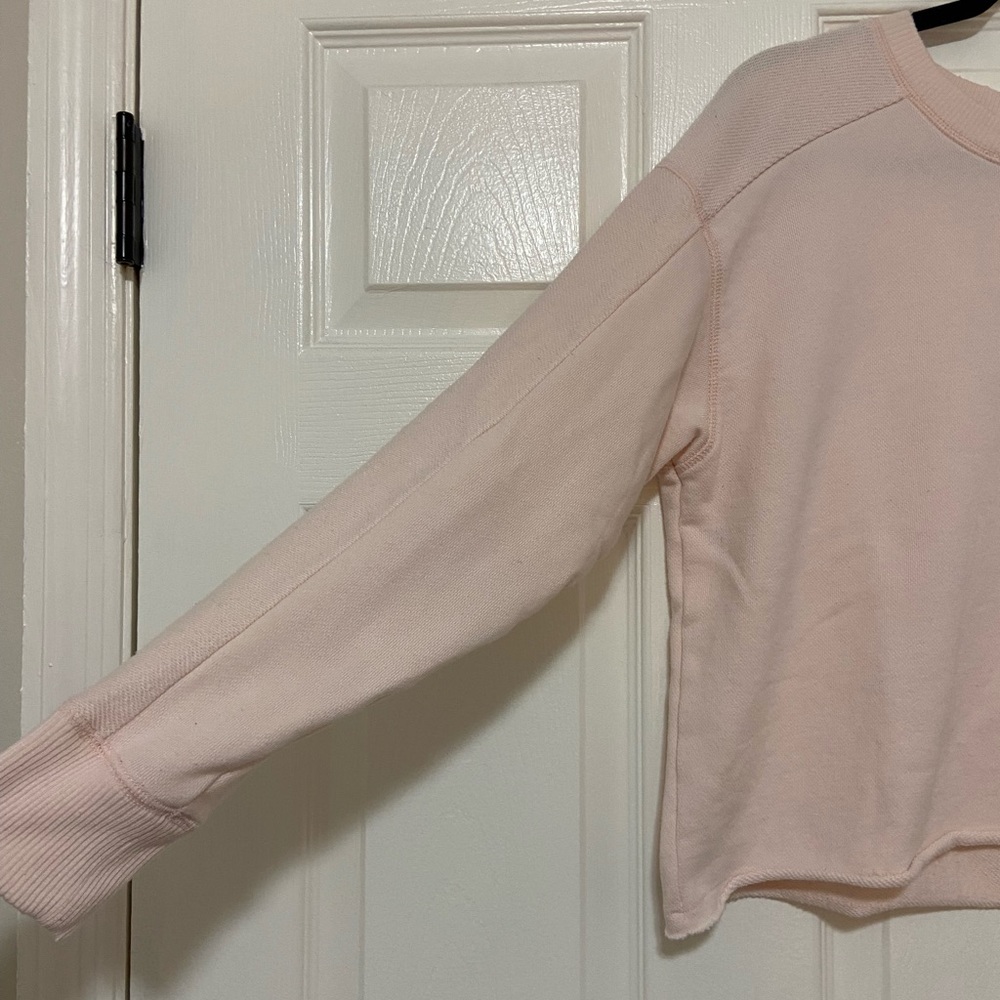 Aerie Oversized Light Pink Cropped Sweater - Picture 2 of 5
